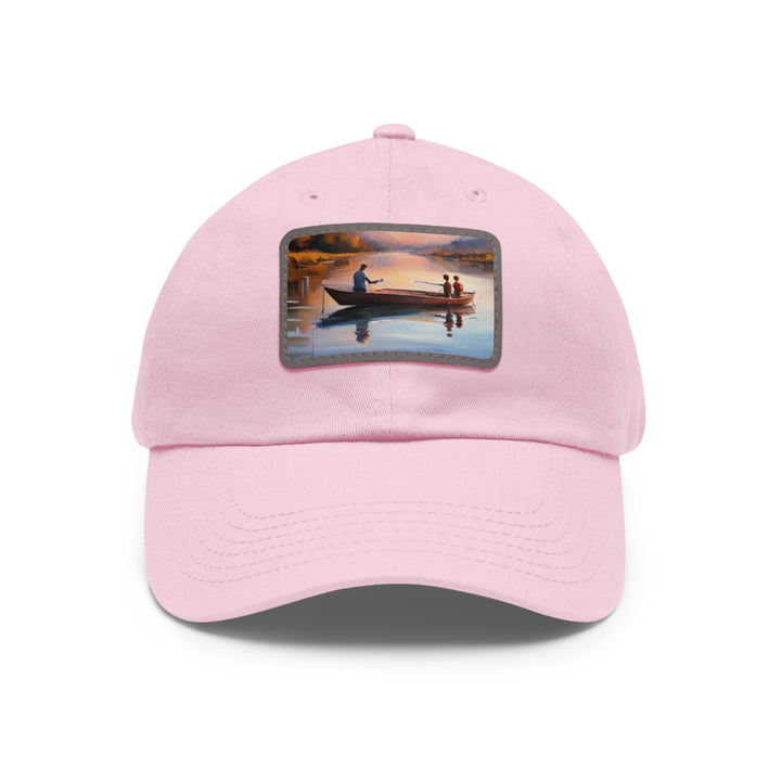 Fishing Boat Dad Hat with Leather Patch (Rectangle)