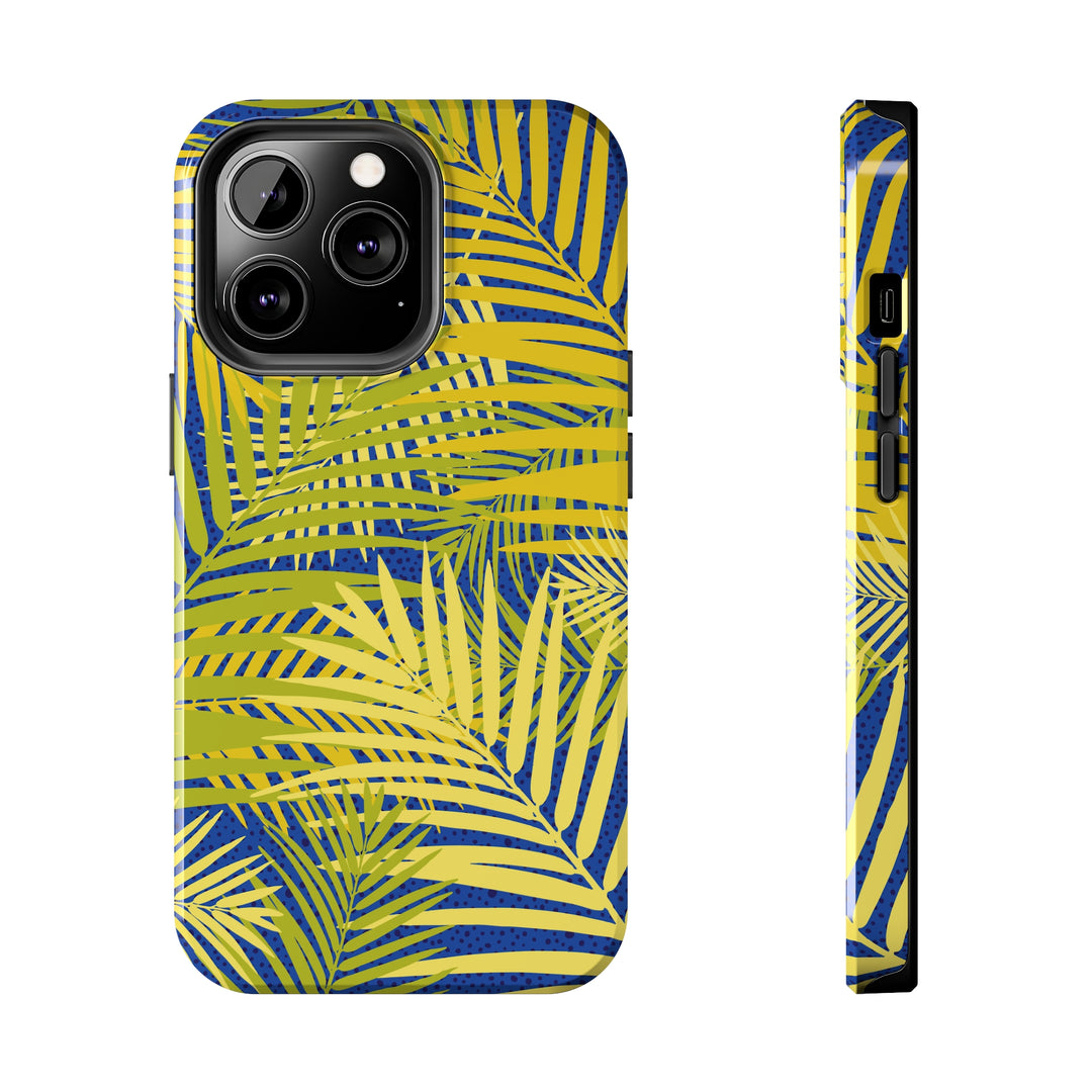 iPhone Palms on Blue Tough Phone Case