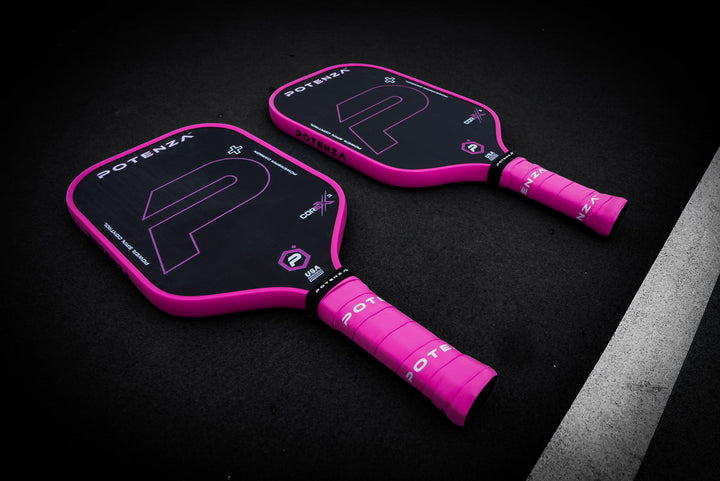P+ PowerSpin Carbon COREx3 Pickleball Paddle (Neon Pink) Pair