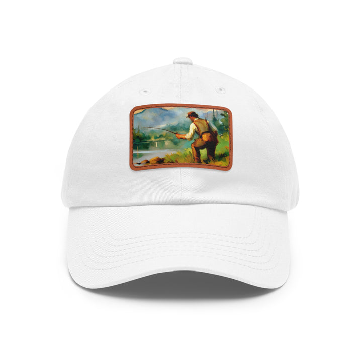 Fisherman Dad Hat with Leather Patch (Rectangle)