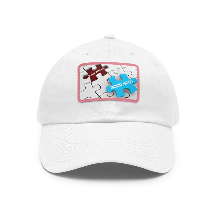 Good News Bad News Dad Hat with Leather Patch (Rectangle)