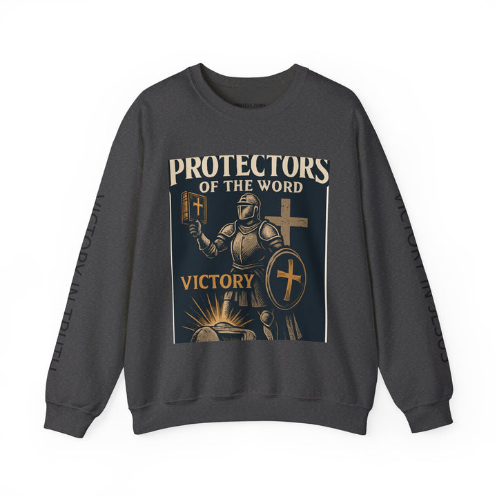 Knight Shield Crewneck Sweatshirt — "Protectors of the Word Victory"