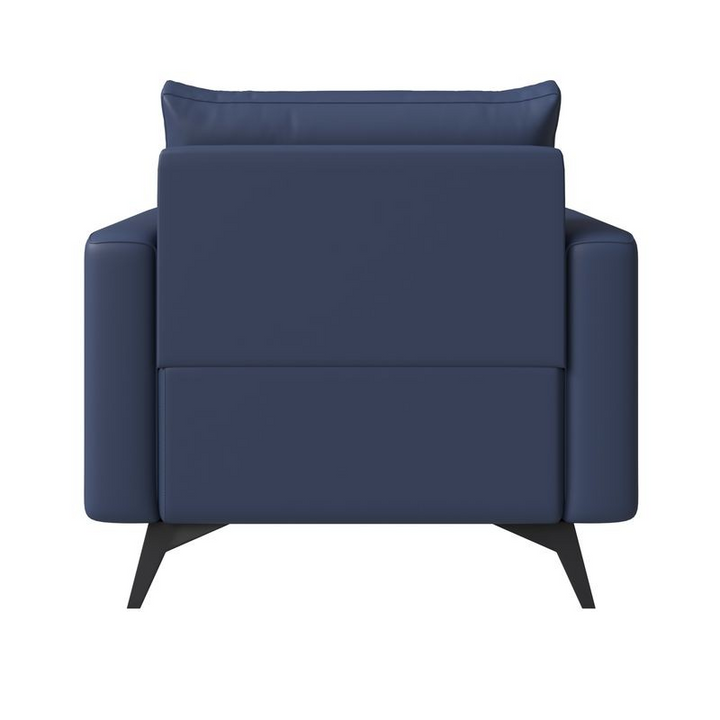 LeisureMod Inno Collection Single Seater Sofa in Dark Blue Back.