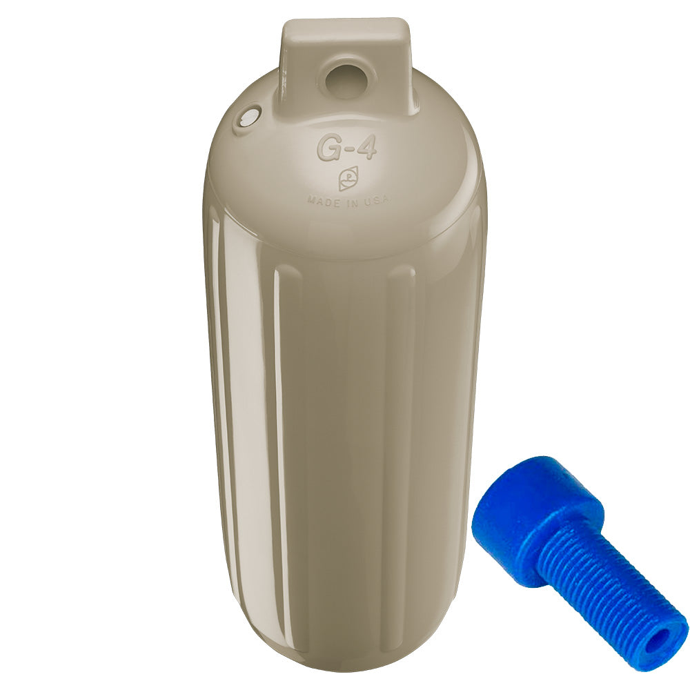 Polyform G-4 Twin Eye Fender 6.5" x 22" - Sand w/Adapter [G-4 SAND W/AIR ADAPTER]