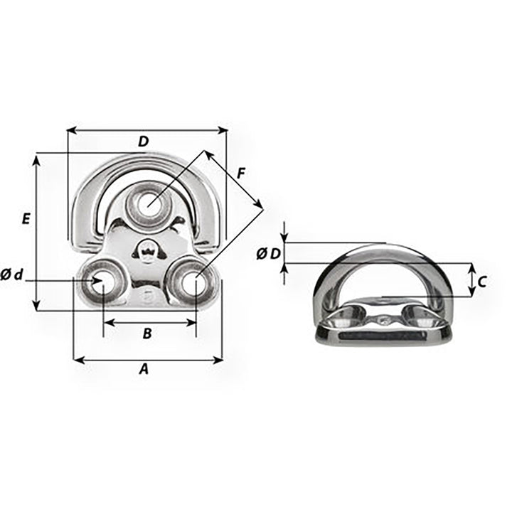 Wichard Folding Pad Eye - Diameter 5/16" [06605]