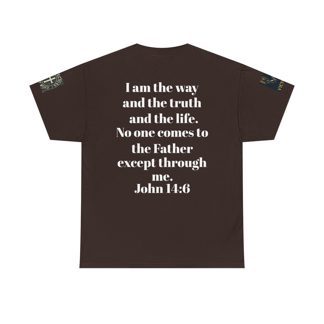 Protectors of the Word Premium Christian T-Shirt — 'Victory' Knight Design with John 14:6 Scripture