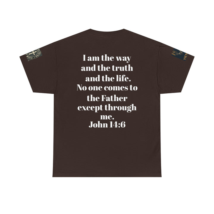 Protectors of the Word Premium Christian T-Shirt — 'Victory' Knight Design with John 14:6 Scripture
