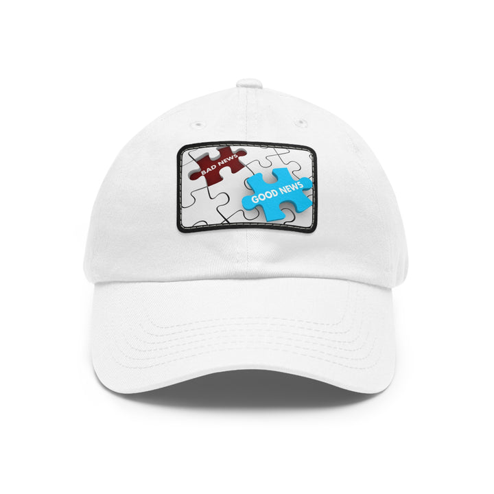 Good News Bad News Dad Hat with Leather Patch (Rectangle)
