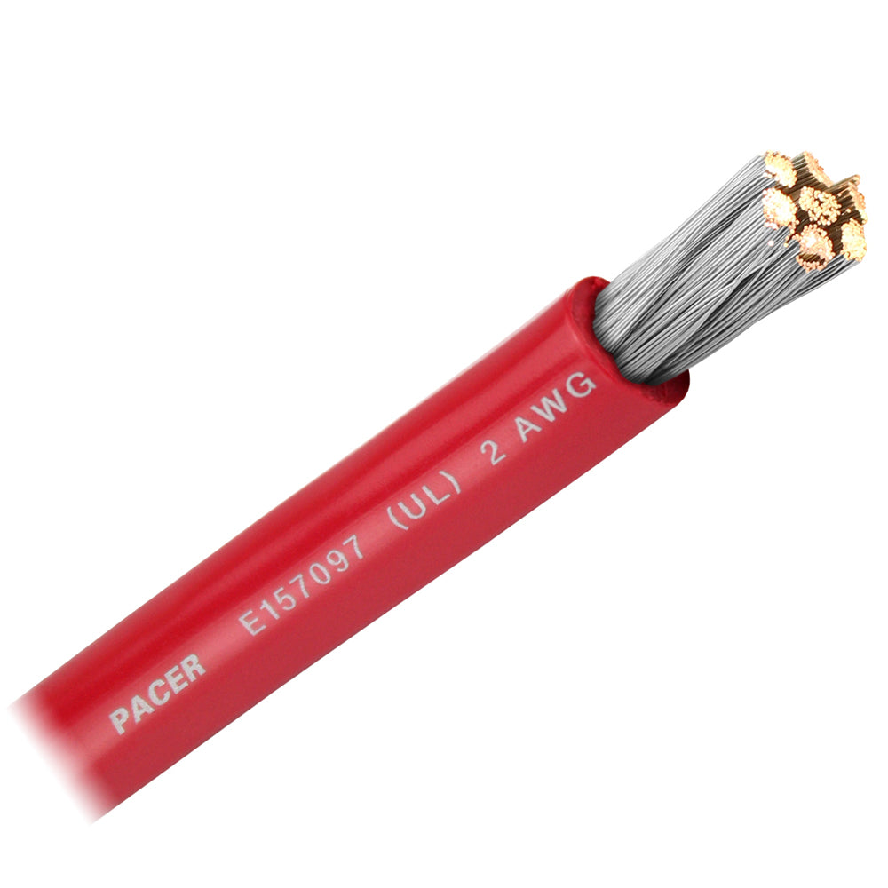 Pacer Red 2 AWG Battery Cable - Sold By The Foot [WUL2RD-FT]