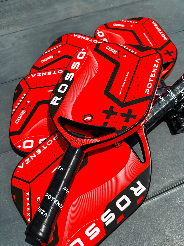 ROSSO+ COREx3 Pickleball Paddle in a Pile.