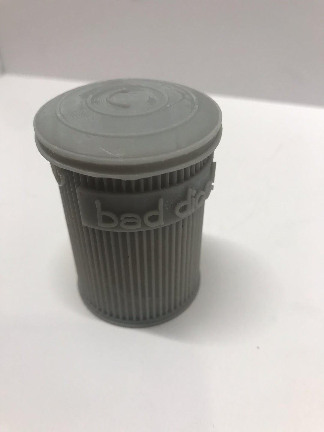 Trash Can Dice Jail: 3d Printed Grey Trash Can for Bad Dice D&D Dice Accessory