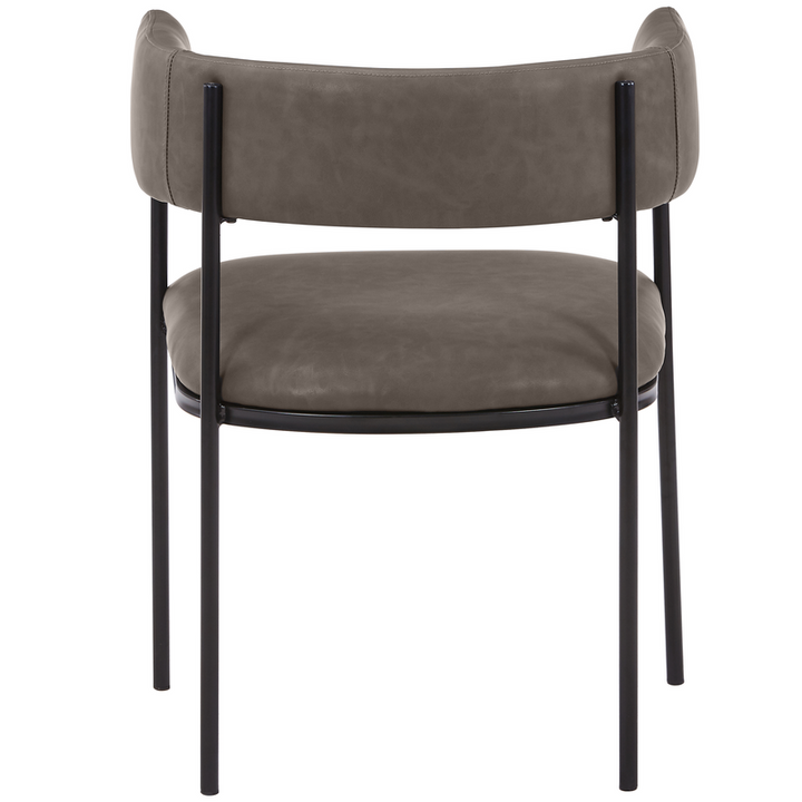 LeisureMod Cyril Collection Modern Chair in Charcoal Back View.