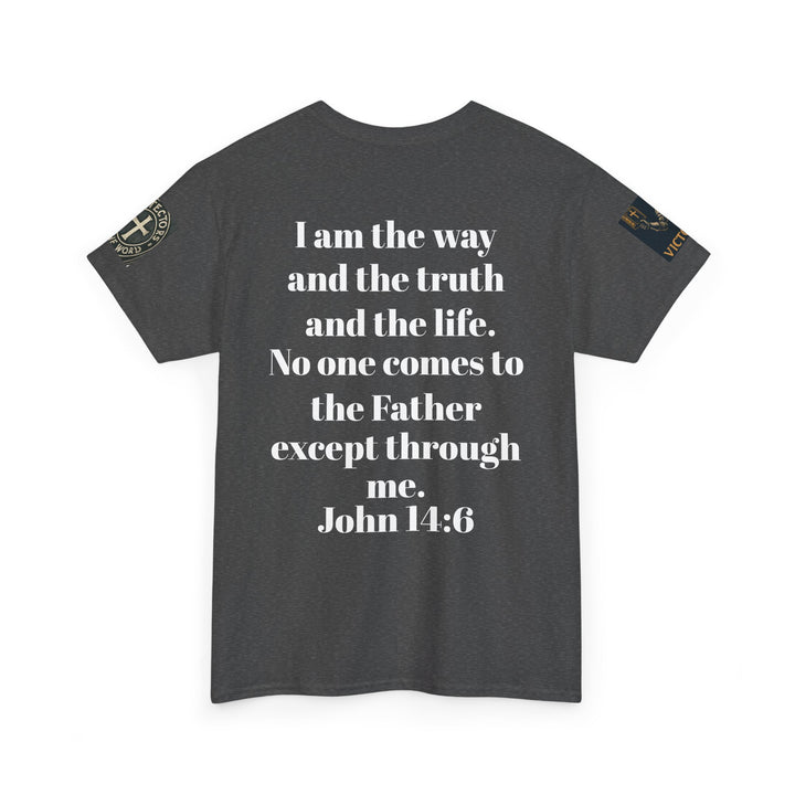 Protectors of the Word Premium Christian T-Shirt — 'Victory' Knight Design with John 14:6 Scripture
