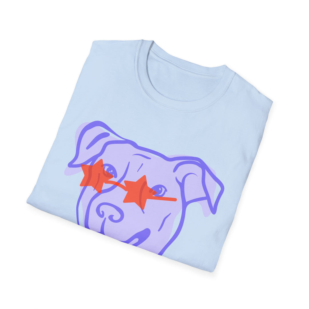 Puppy With Star Glasses Unisex Softstyle T-Shirt