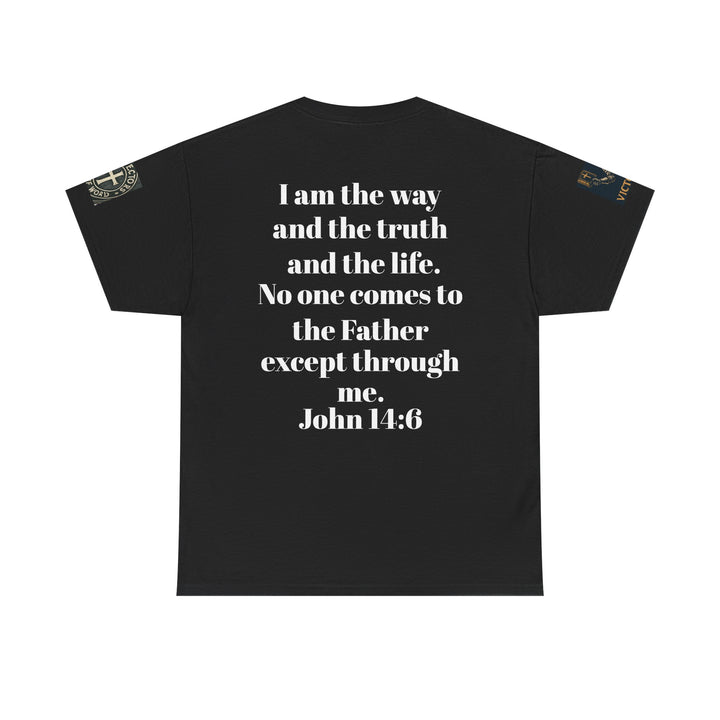 Protectors of the Word Premium Christian T-Shirt — 'Victory' Knight Design with John 14:6 Scripture