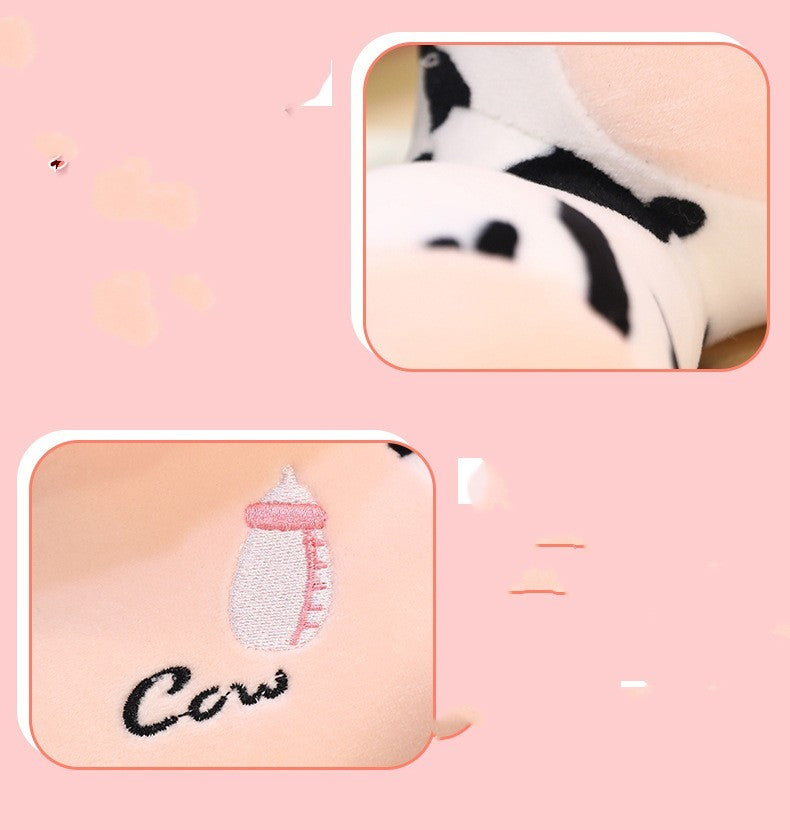 Cow-themed product with cow pattern and cow text on a pink background.