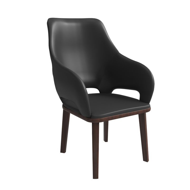 LeisureMod Vivara Collection Modern Dining Chair in Dark Grey