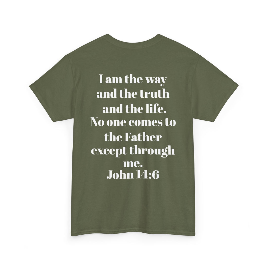 Protectors of the Word Christian T-Shirt No Sleeve Design — 'Victory' Knight Design with John 14:6 Scripture