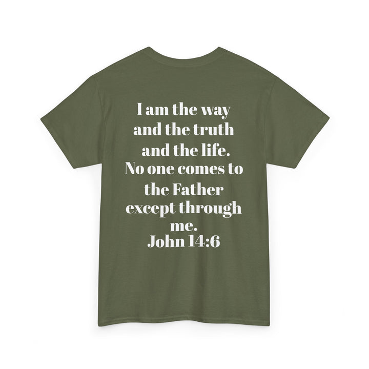 Protectors of the Word Christian T-Shirt No Sleeve Design — 'Victory' Knight Design with John 14:6 Scripture