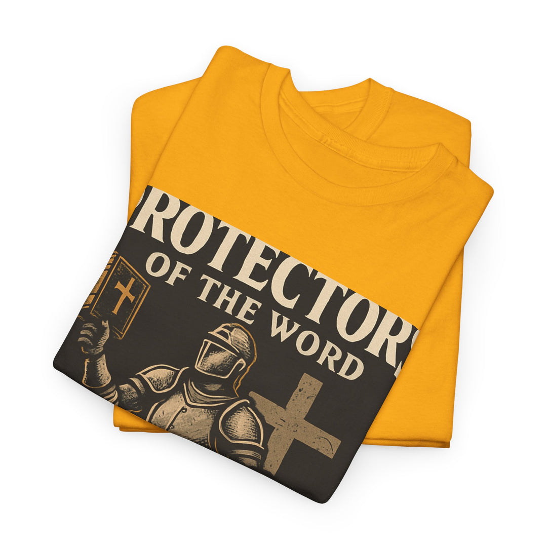 Protectors of the Word Christian T-Shirt No Sleeve Design — 'Victory' Knight Design with John 14:6 Scripture
