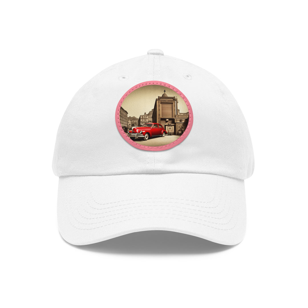 Dad Hat with Leather Patch (Round)