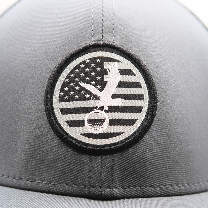 Gray America Performance Hat Closeup.