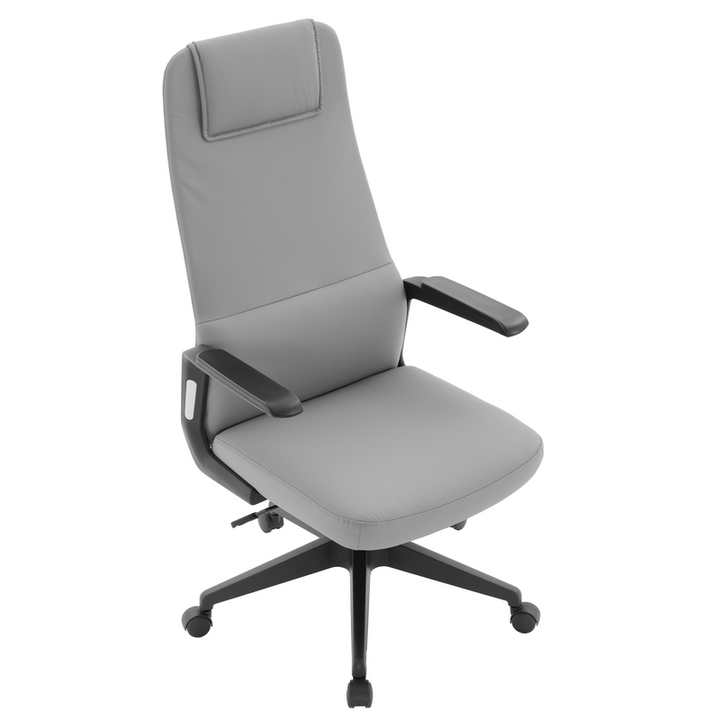 LeisureMod Nexa Collection Modern Office Chair in Grey Top View.