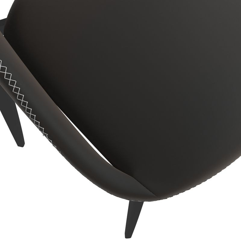LeisureMod Amalfi Collection Fabric Modern Dining Chair in Charcoal Closeup.