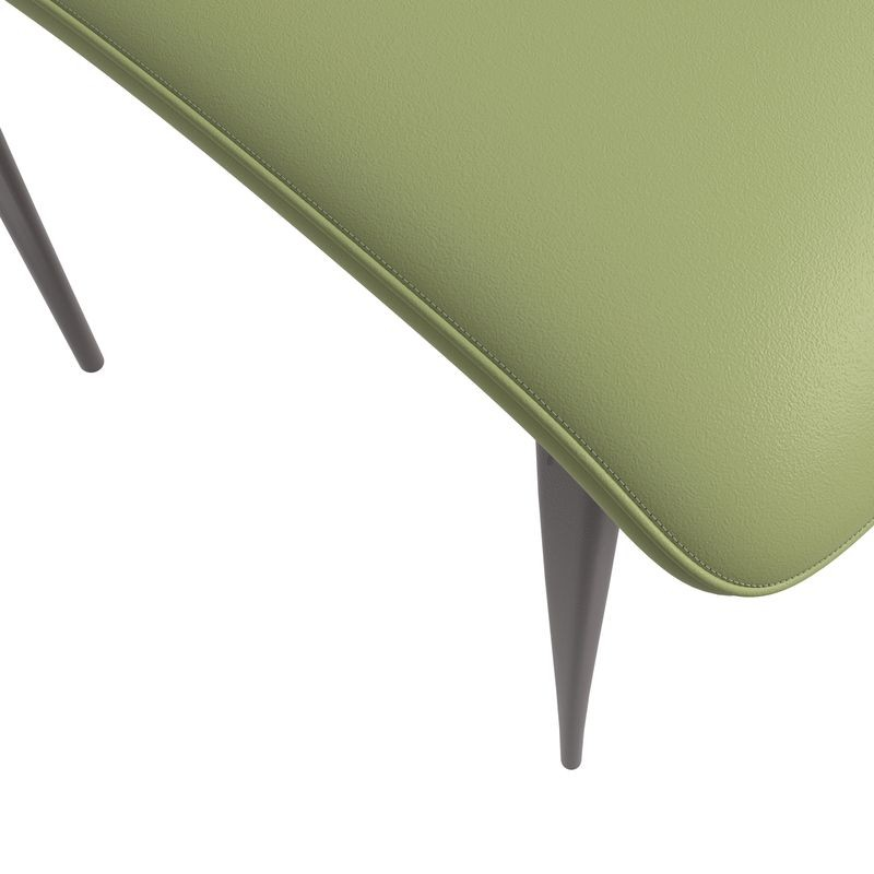 LeisureMod Aspen Collection Modern Dining Chair in Olive Green Closeup.