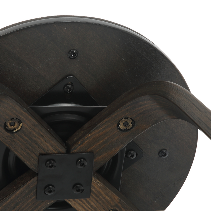 LeisureMod Wooden Counter Stool Pelya Collection Modern Style Walnut Glazed Color in Brown Bottom.