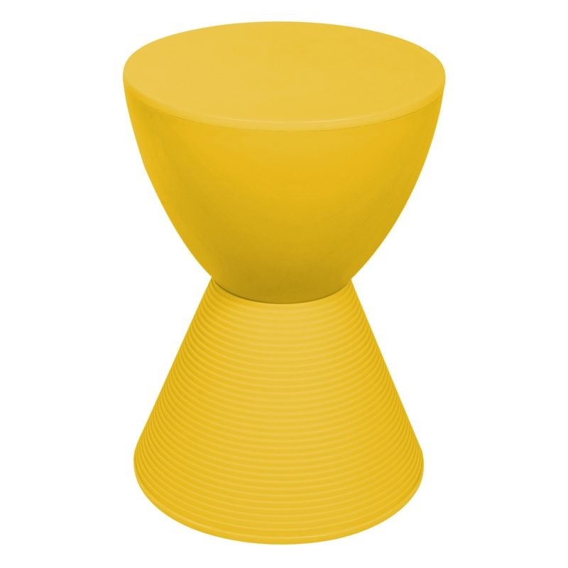 LeisureMod Modern Round Boyd Side Table Yellow