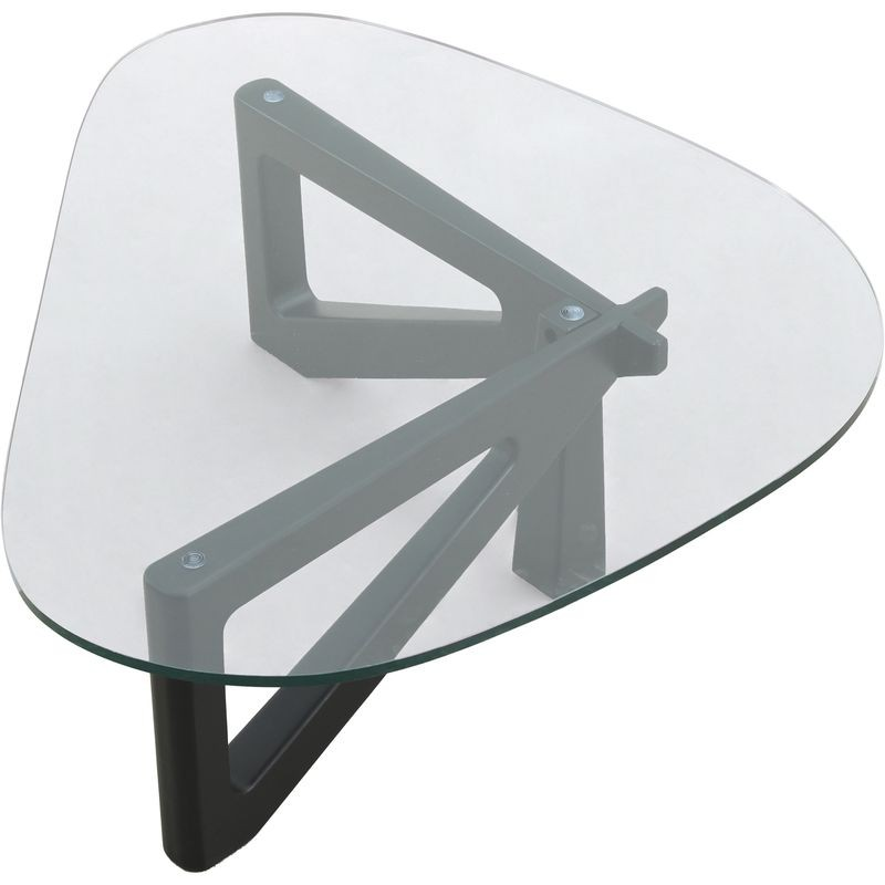LeisureMod Imperial Triangle Coffee Table Black Top View.
