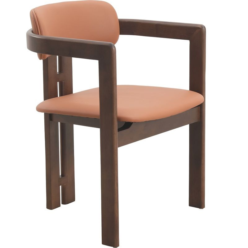 LeisureMod Velo Series Modern Dining Chair in Black Walnut Wood with Dark Brown Seat
