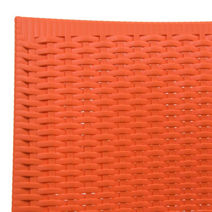 LeisureMod Weave Mace Indoor/Outdoor Dining Chair (Armless) Orange Closeup.