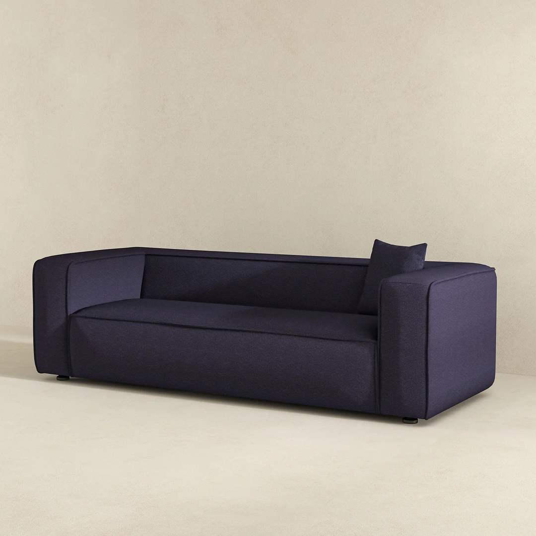 Marshall Modern Grey Boucle Sofa Left Angle.