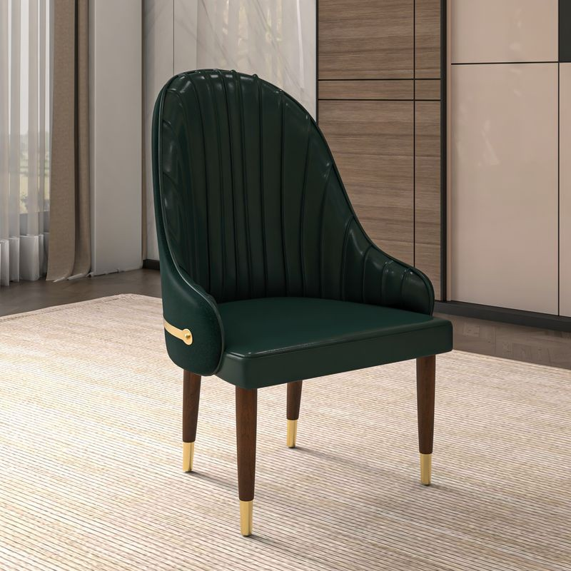 Leisuremod Elara Collection Wooden Dining Chair in Two-Tone Green