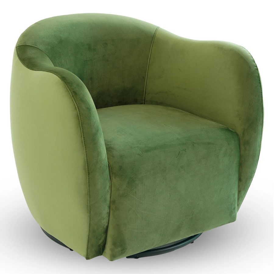 Renee Swivel Chair Green Velvet