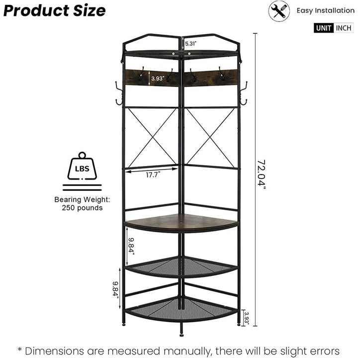 Modern Corner Entryway Hall Tree Shoe Storage Bench Coat Rack