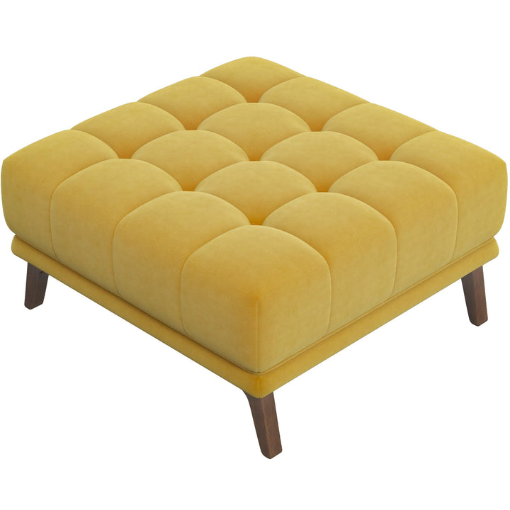 Addison Square Upholstered Ottoman Yellow