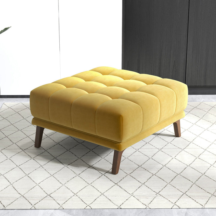 Addison Square Upholstered Ottoman Yellow Photo