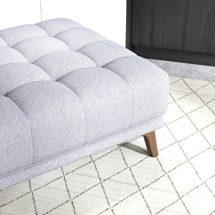 Addison Square Upholstered Ottoman Light Gray Zoomed In