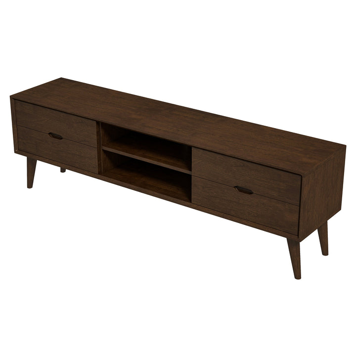 Adrian TV Stand (Walnut) Angled