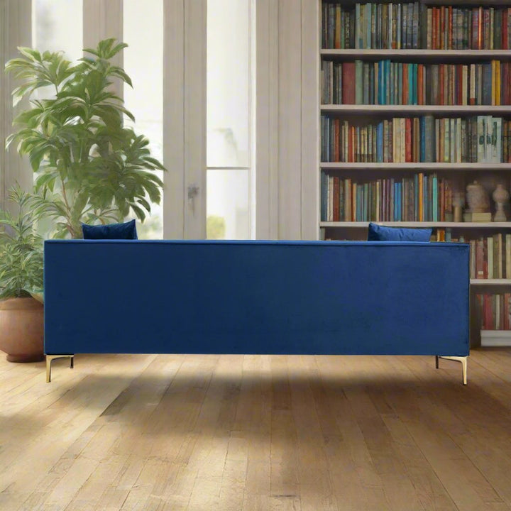 Angelina Sofa 91" (Dark Blue Velvet) Back