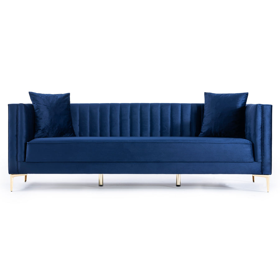 Angelina Sofa 91" (Dark Blue Velvet)