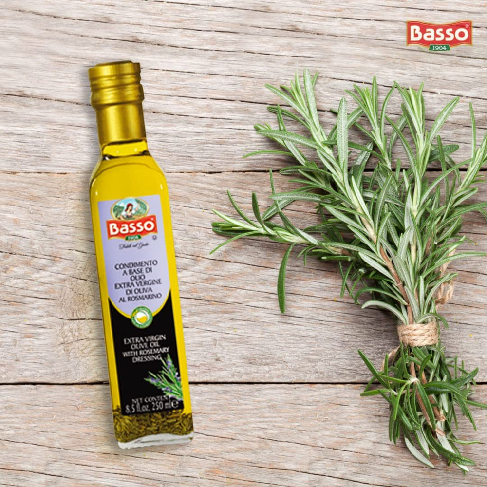 Basso 1904, Rosemary Infused Extra Virgin Olive Oil – 8.5 Fluid oz. (250 ml)