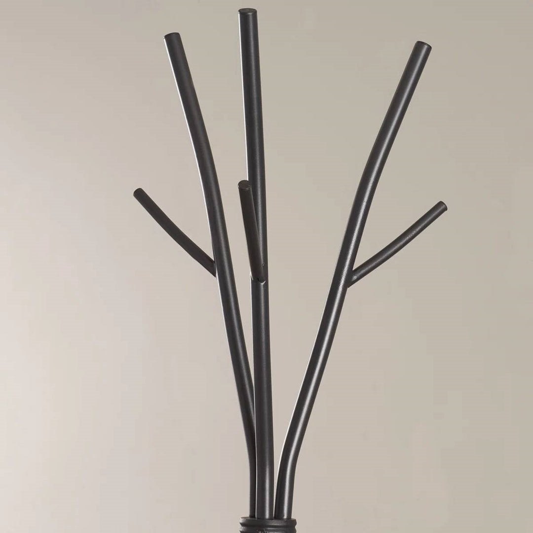 74-inch Freestanding Black Metal Coat Rack Entryway Hall Tree Umbrella Stand