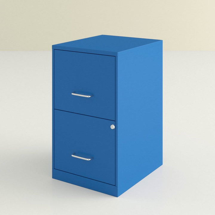 Blue Metal 2-Drawer Vertical Key Locking Heavy Duty Filing Cabinet