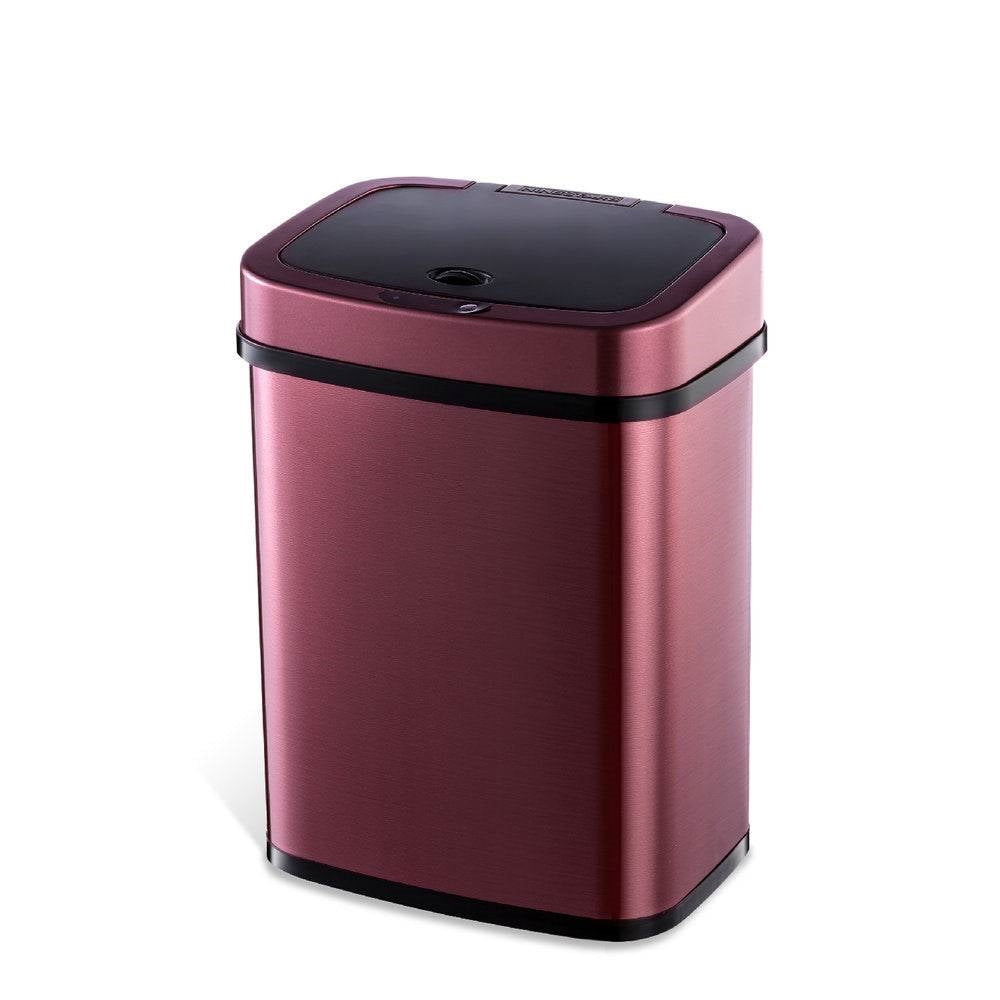 3-Gallon Motion Sensor Touchless Stainless-Steel Trash Can in Burgundy Copper