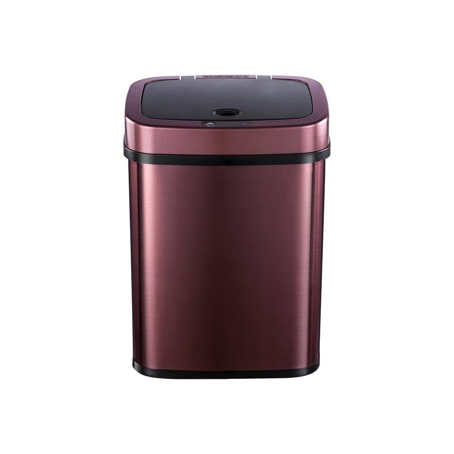3-Gallon Motion Sensor Touchless Stainless-Steel Trash Can in Burgundy Copper