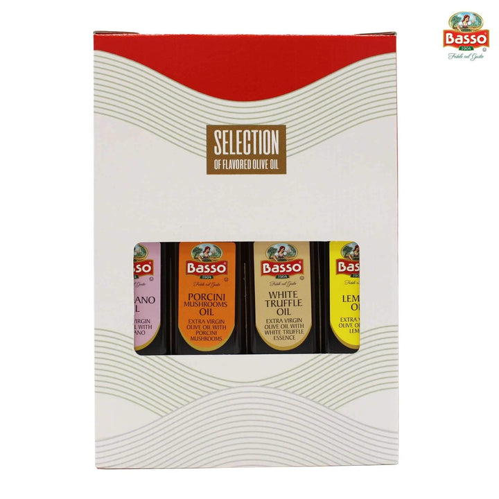 Basso 1904 Infused Extra Virgin Olive Oil Gift Set – 4 x 8.5 Fluid oz. (250 ml)
